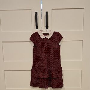 Janie and Jack Red and Black Patterned Dress